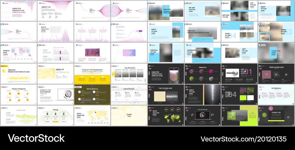 Set of minimal presentation templates vector image