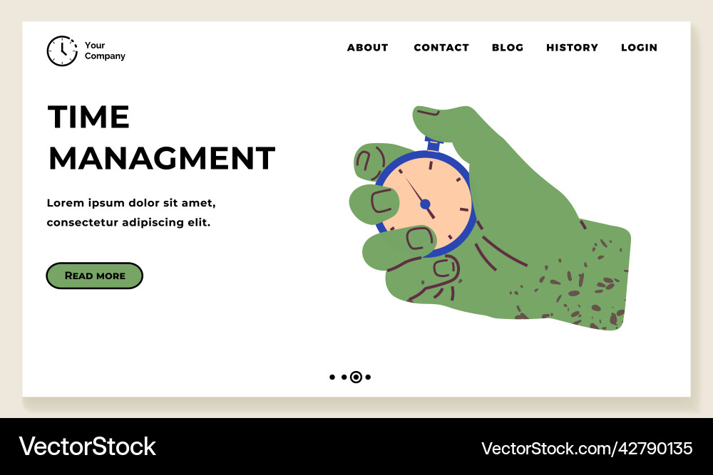 Time management workflow organization website Time management workflow organization website vector image