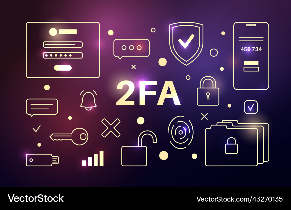 Two-Factor Authentication Security vector image