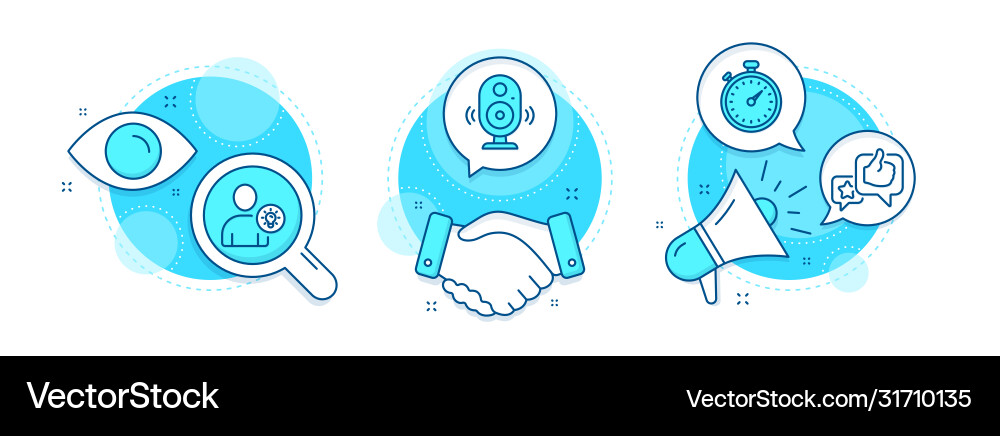 User idea timer and speaker icons set like sign User idea timer and speaker icons set like sign vector image
