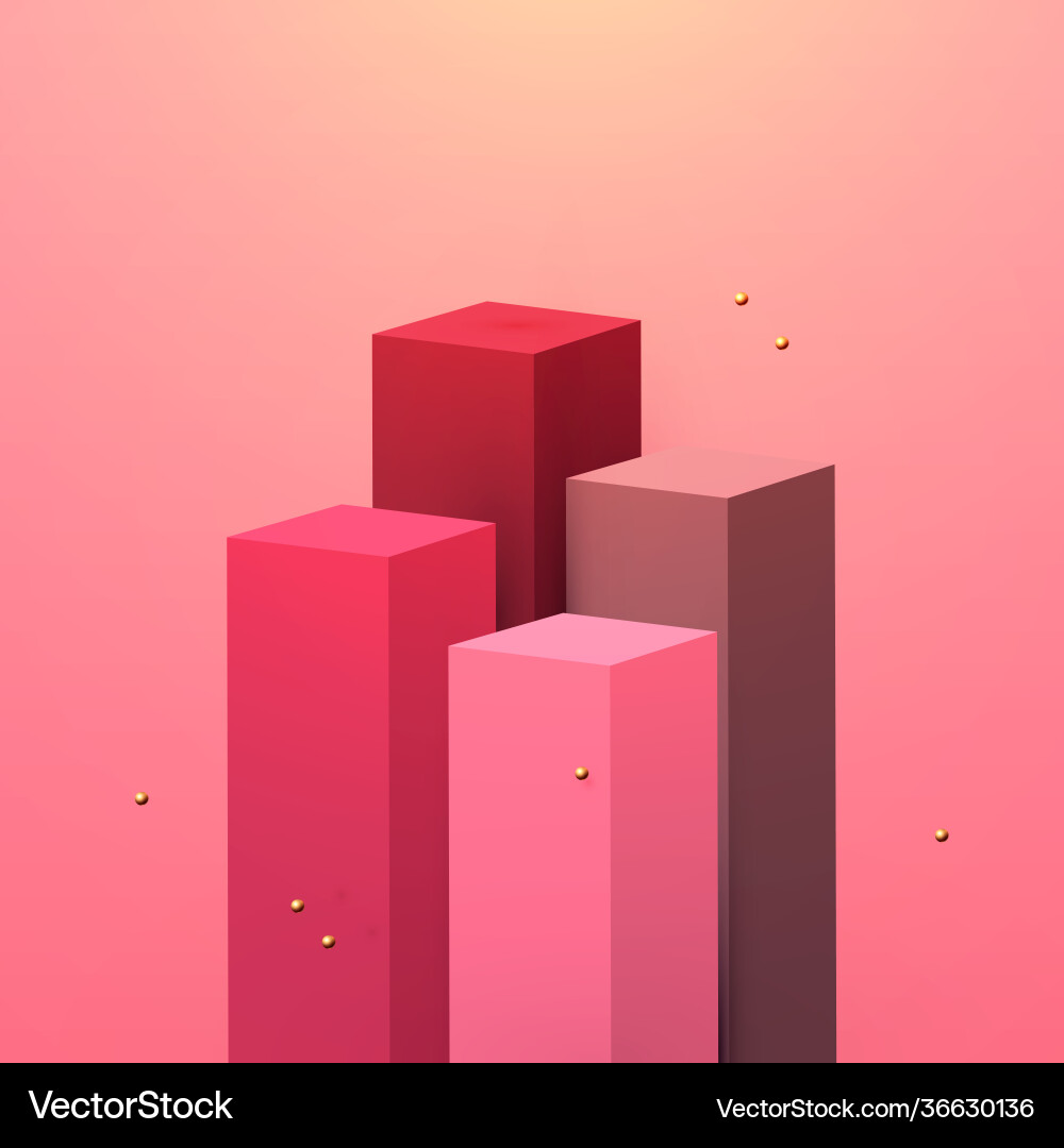 3d realistic square podium empty stage showcase 3d realistic square podium empty stage showcase vector image