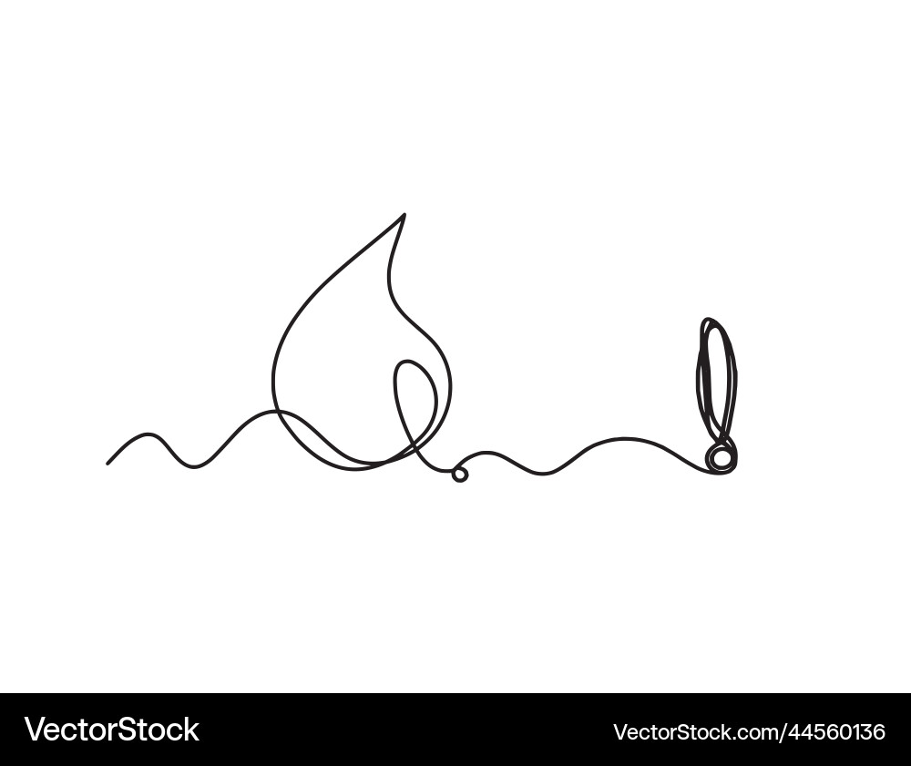 Abstract drop with exclamation mark as line Vector Image