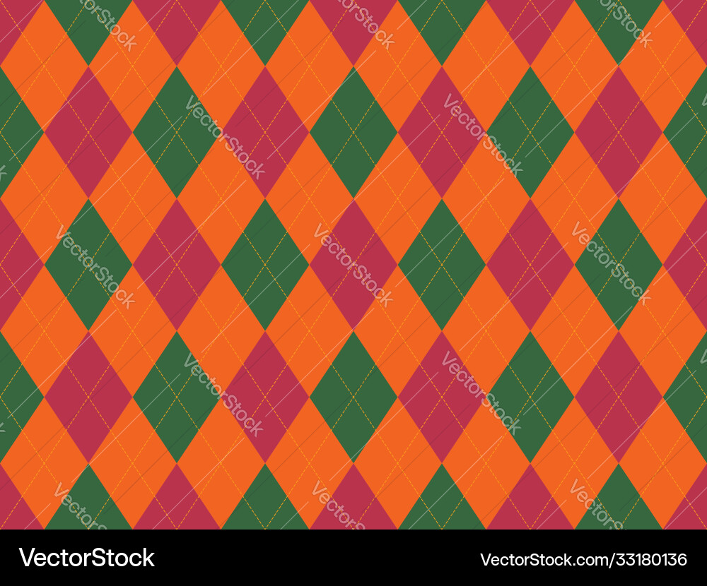 Argyle pattern seamless fabric texture background Vector Image