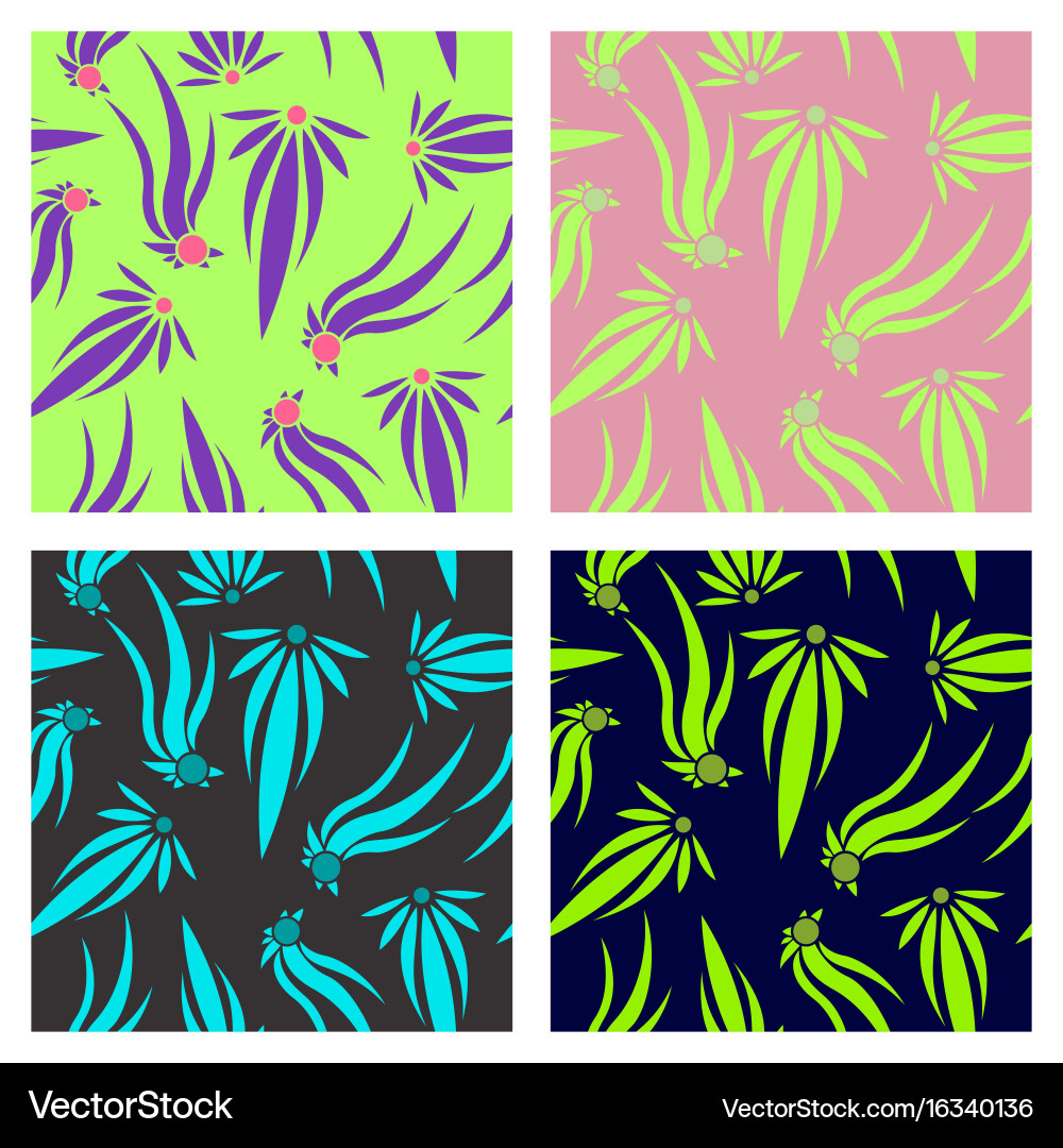 Assembly of patterns in flower style Vector Image