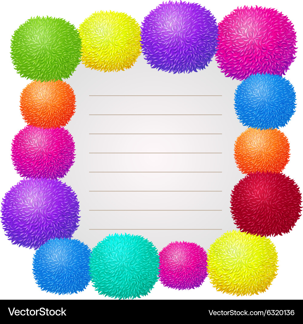 Border design with colorful ball Vector Image