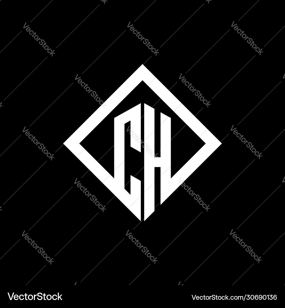 Ch logo monogram with square rotate style design Ch logo monogram with square rotate style design Vector Image