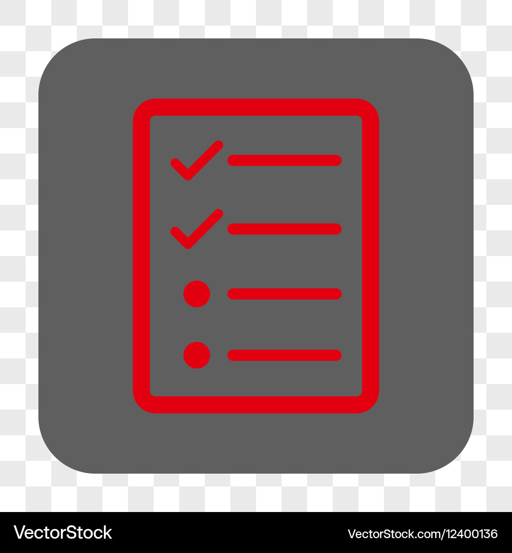 Checklist page rounded square button vector image