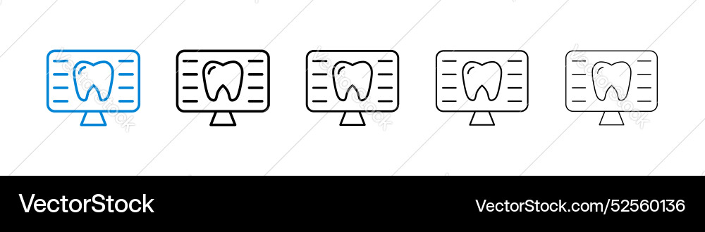 Dental x ray icon set on white background Vector Image