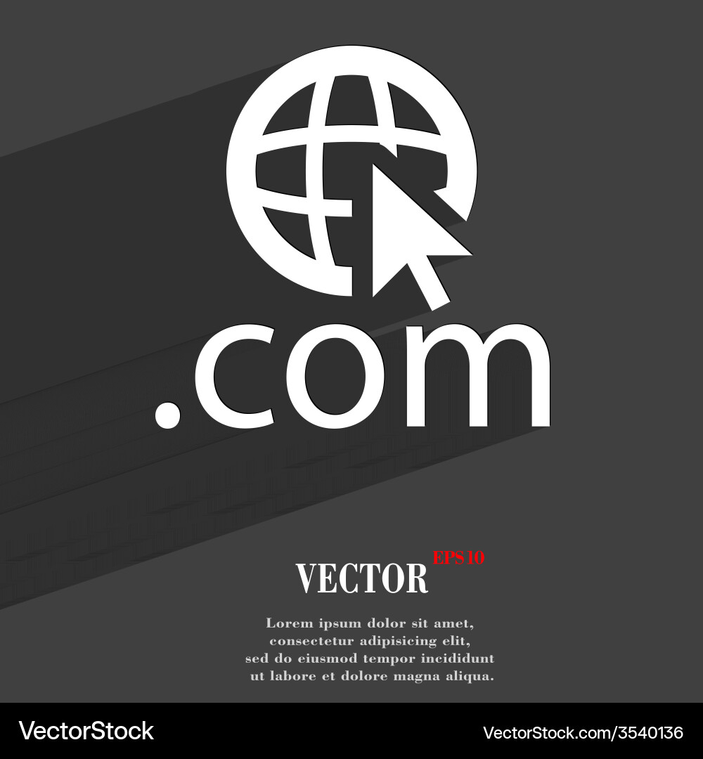 Domain com icon symbol flat modern web design vector image