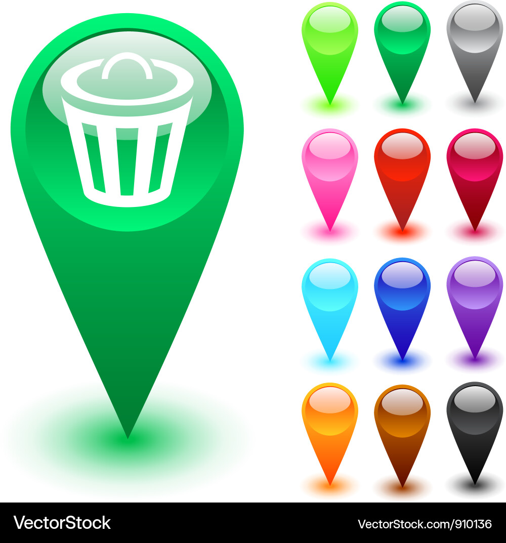 Dustbin button Vector Image