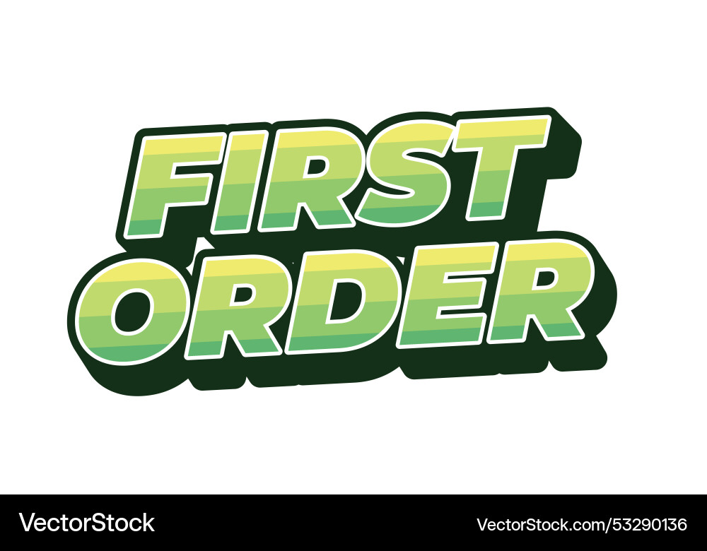 First order text effect in 3d style with modern First order text effect in 3d style with modern Vector Image