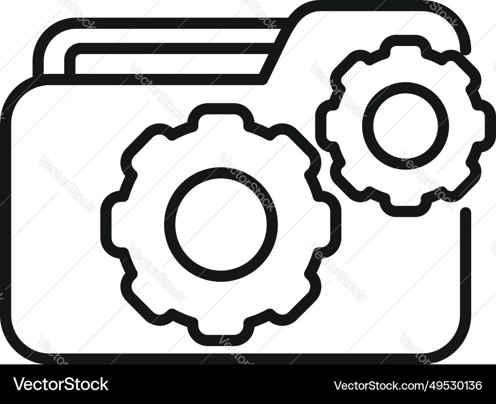 Folder data api icon outline monitor Folder data api icon outline monitor vector image