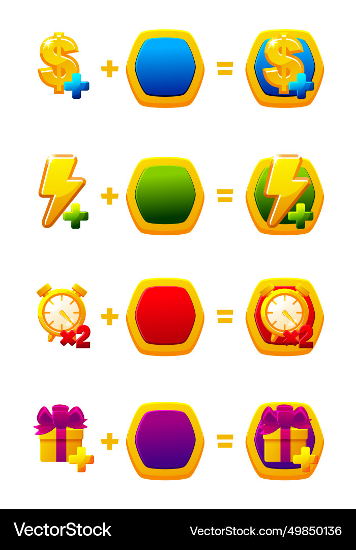 Game ui app icons make your icon for a 2d Vector Image