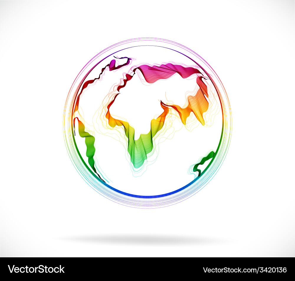Globe color abstract vector image