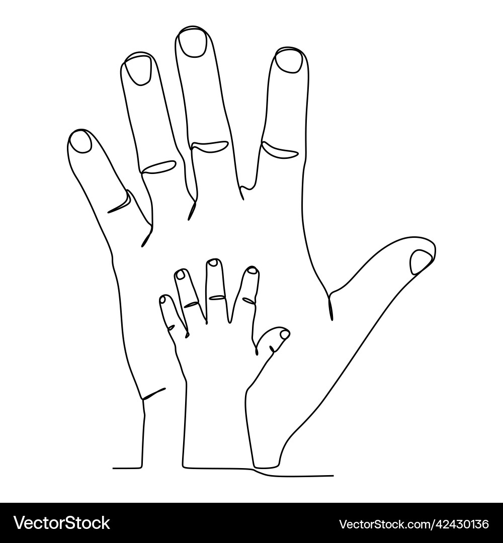 Hands holding each other gesture continuous line Hands holding each other gesture continuous line vector image