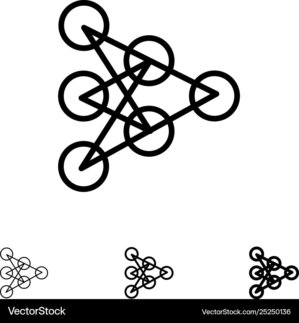 Learning deep algorithm data bold and thin black Vector Image