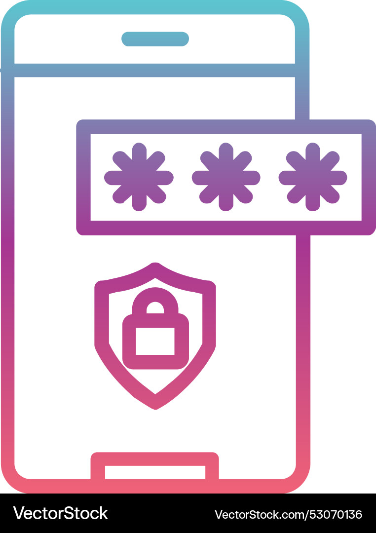 Password line gradient design Vector Image