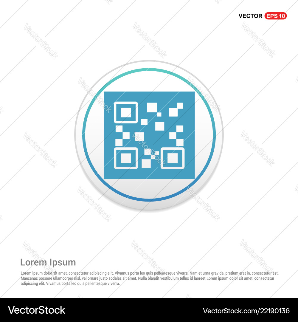 Qr code icons - white circle button vector image
