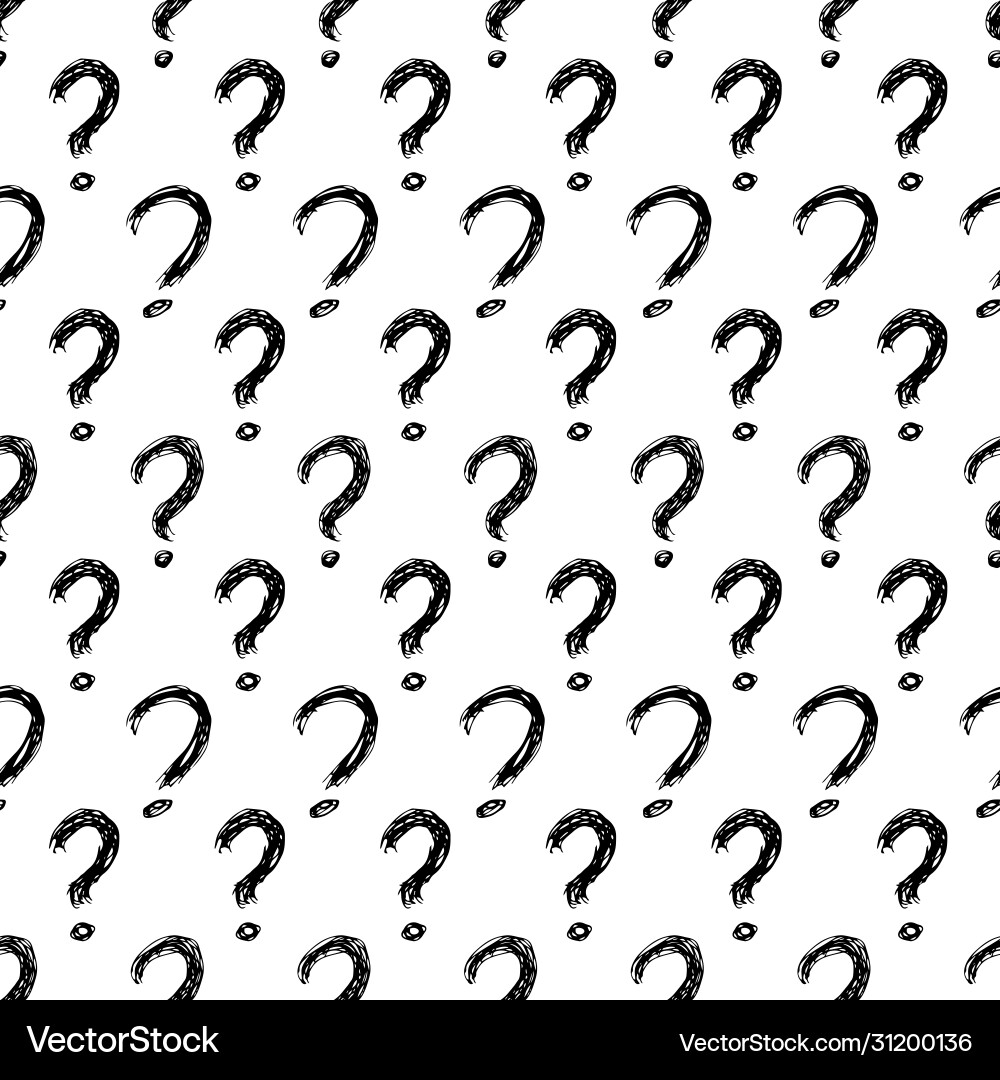 Seamless pattern with doodle question mark symbol Vector Image