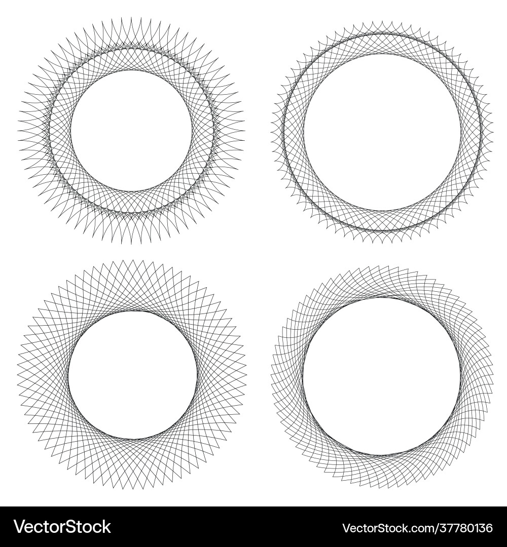 Set 4 round decorative border frames design Vector Image