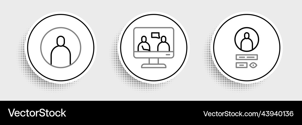 Set line create account screen and online Set line create account screen and online vector image