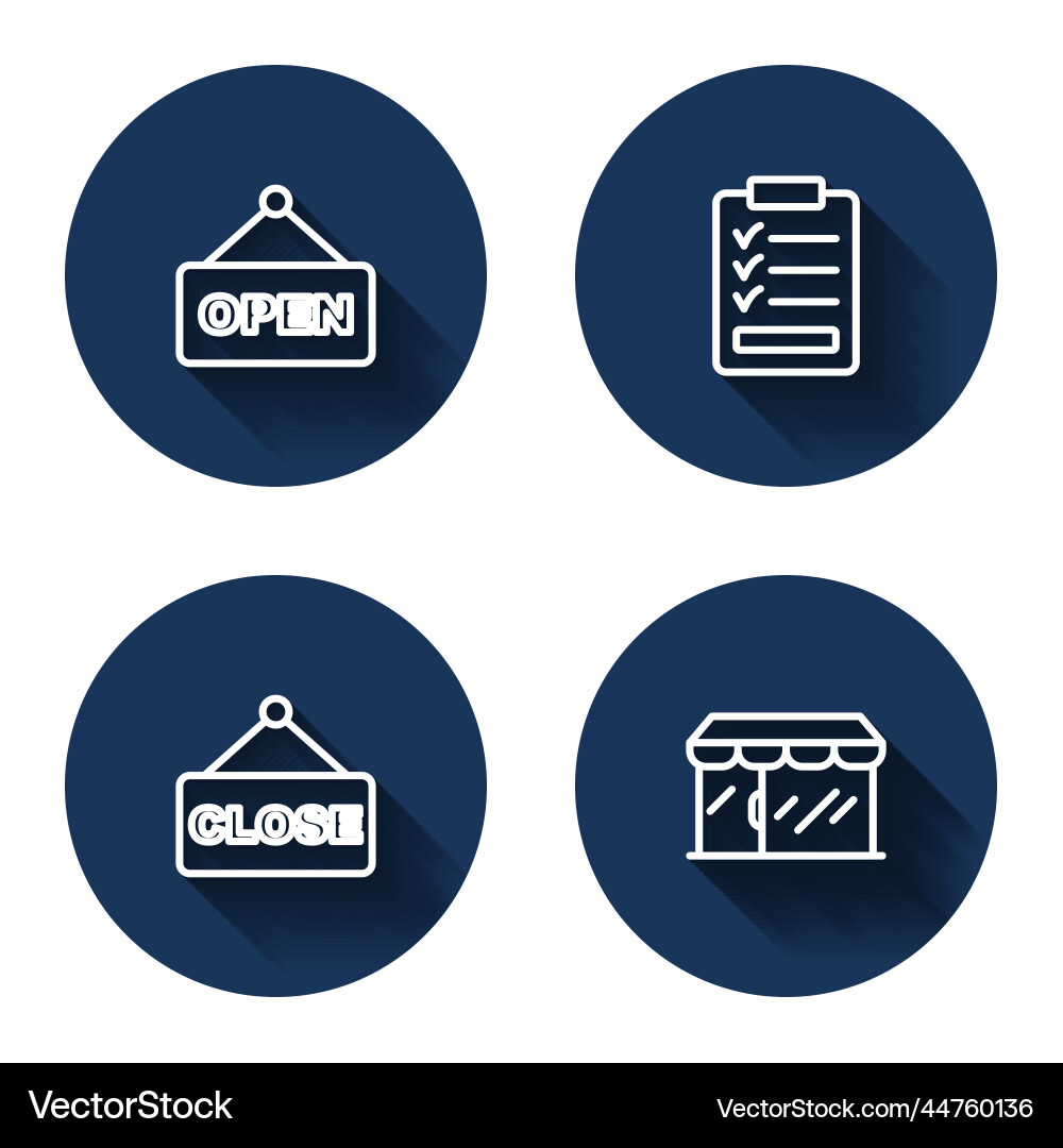 Set line hanging sign with text open clipboard Set line hanging sign with text open clipboard vector image