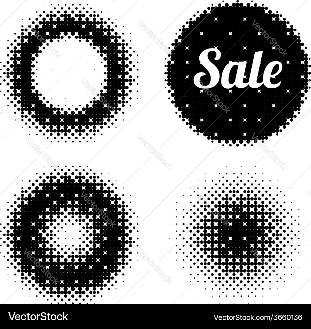 Set of abstract halftone vector image