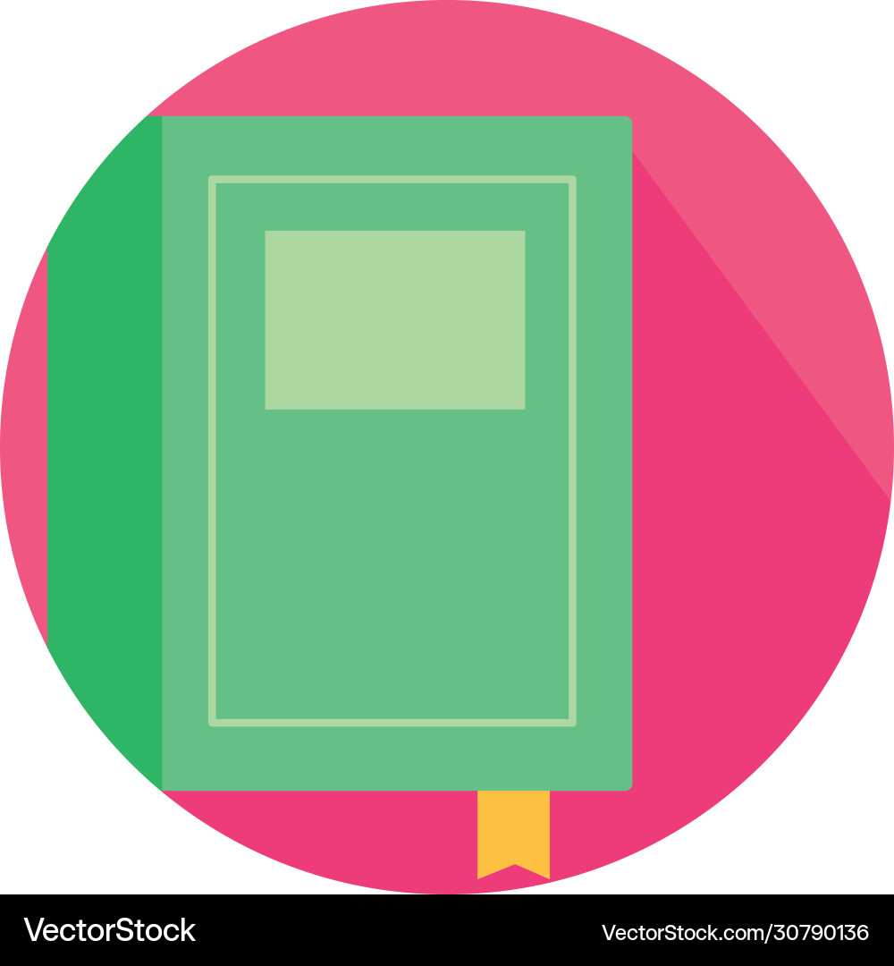 Text book with ribbon marker block style icon Text book with ribbon marker block style icon Vector Image