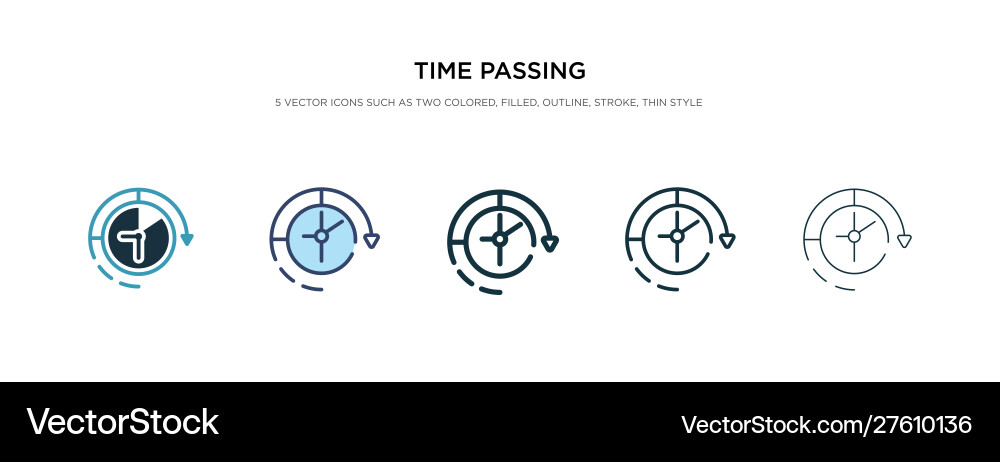 Time passing icon in different style two colored Time passing icon in different style two colored vector image