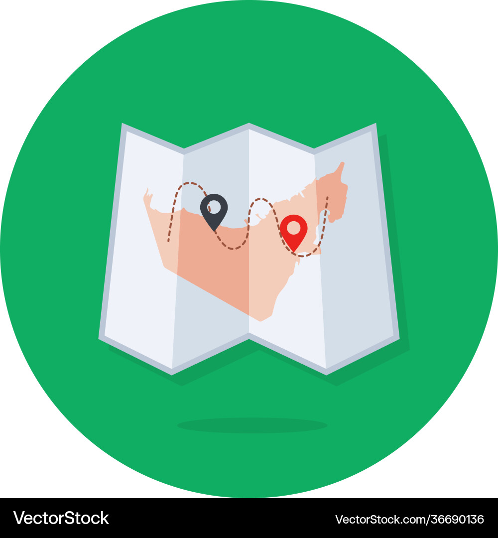 Tri folded map vector image