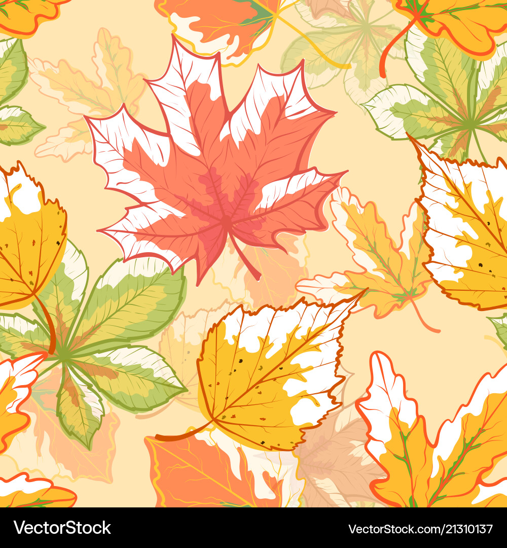 Autumn leaves pattern Royalty Free Vector Image