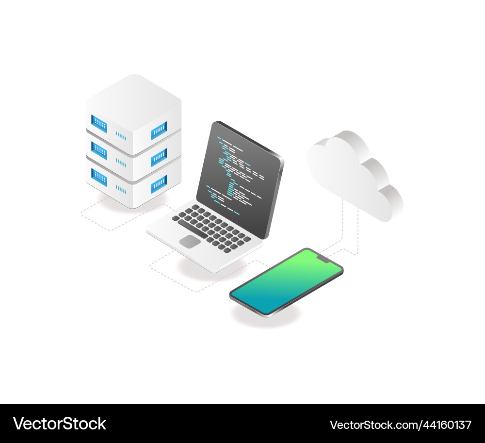 Cloud-Server-Programm Sprache Computer Cloud-Server-Programm Sprache Computer vektorbild