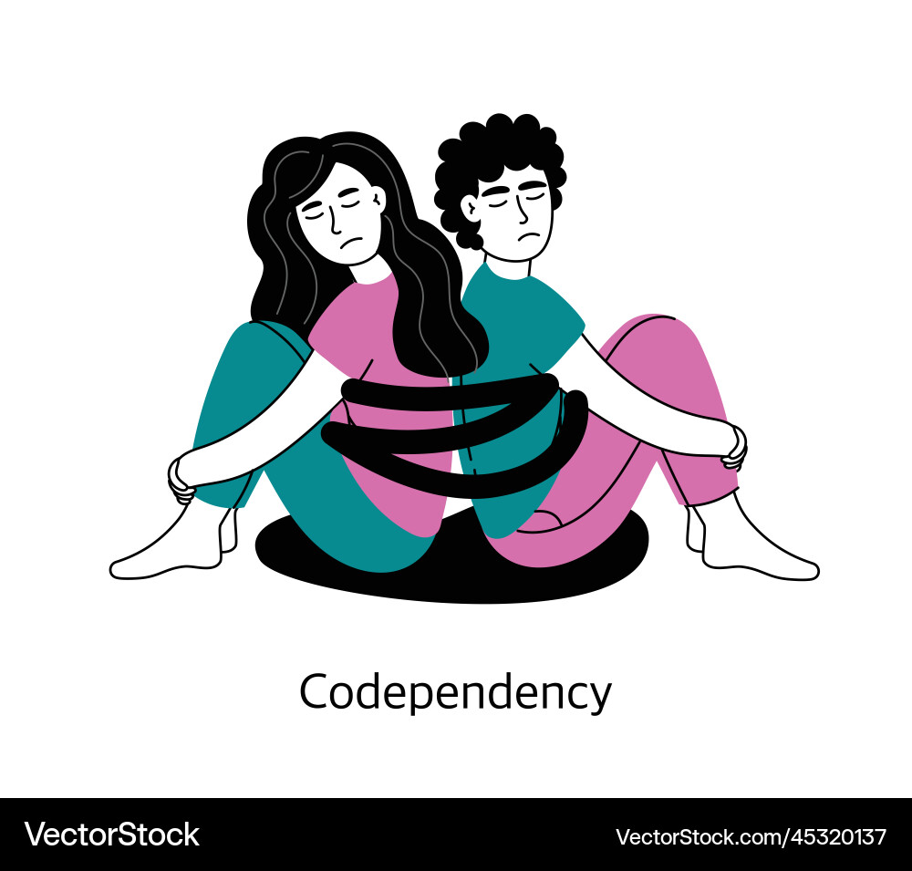 Codependency in relationships the concept Codependency in relationships the concept vector image