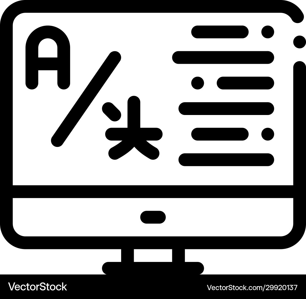 Computer translation program icon thin line Vector Image