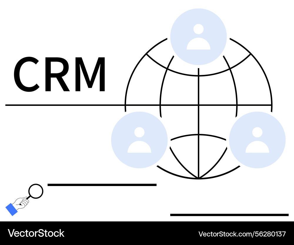 Crm network with connected user profiles Vector Image