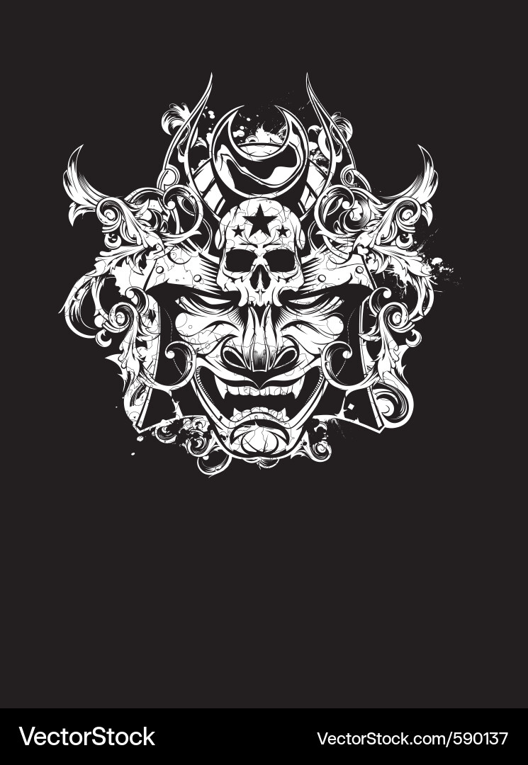 Dark Samurai Demon Vector Image