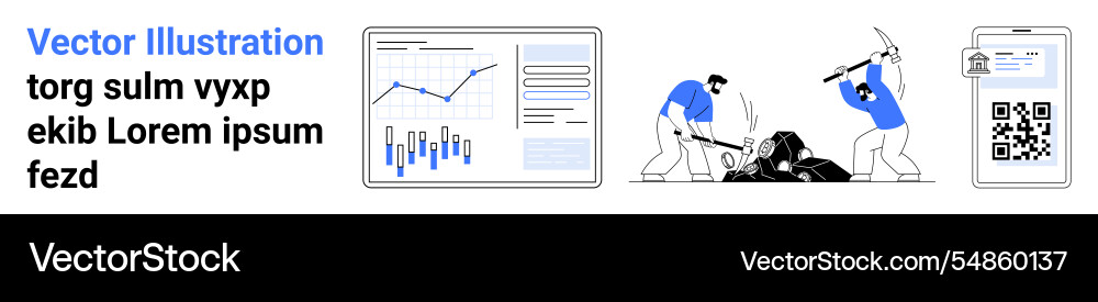 Data analysis teamwork and project management Data analysis teamwork and project management vector image
