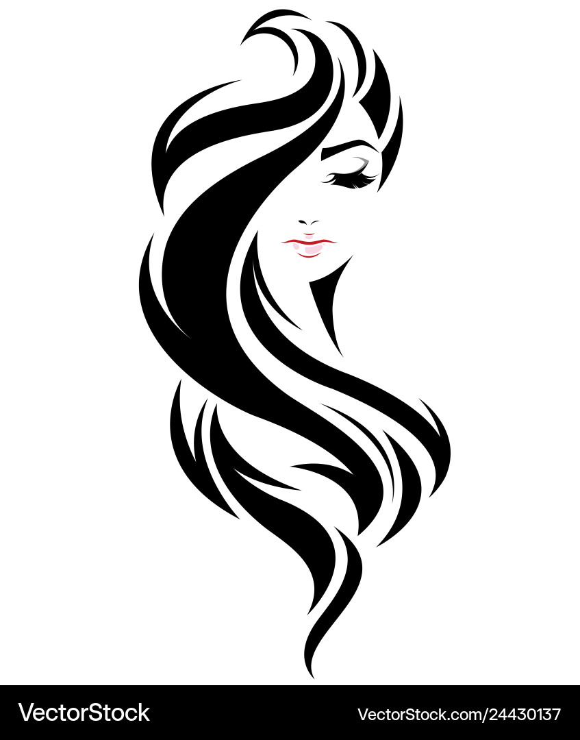 Elegant Woman with Long Hair Vector Image