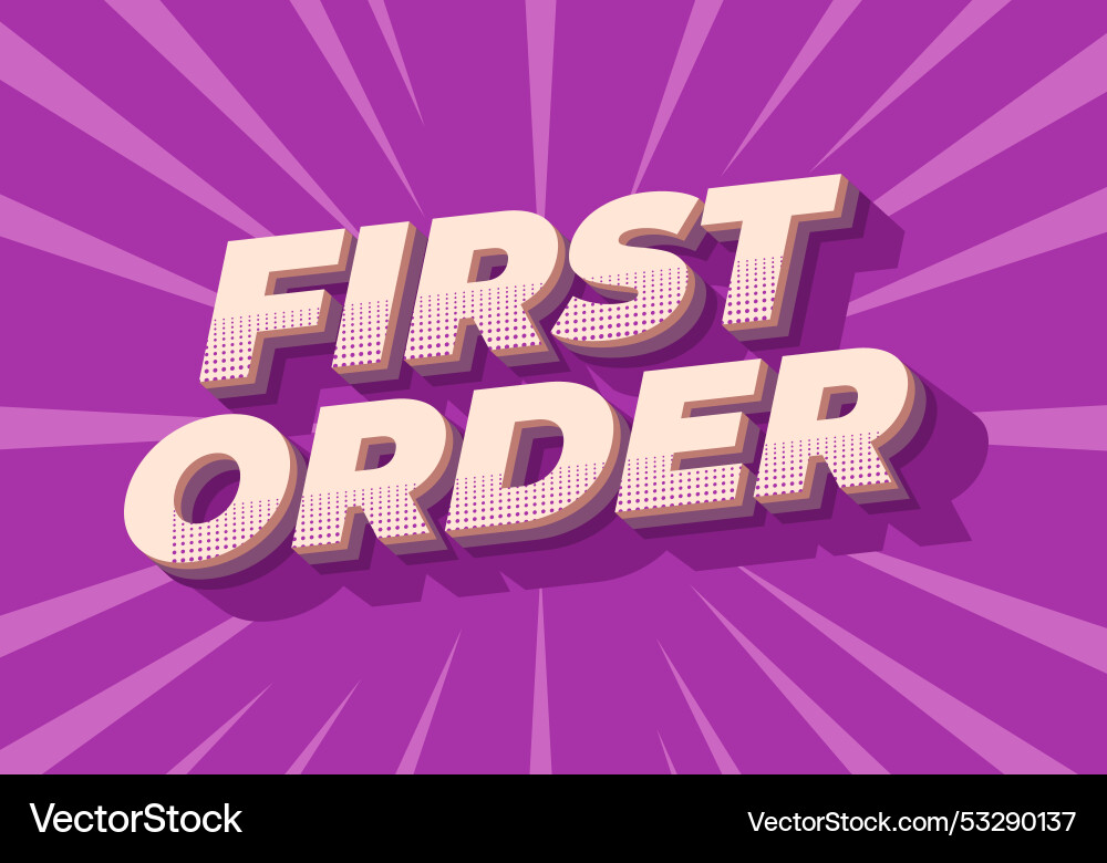 First order text effect in 3d style with modern First order text effect in 3d style with modern vector image