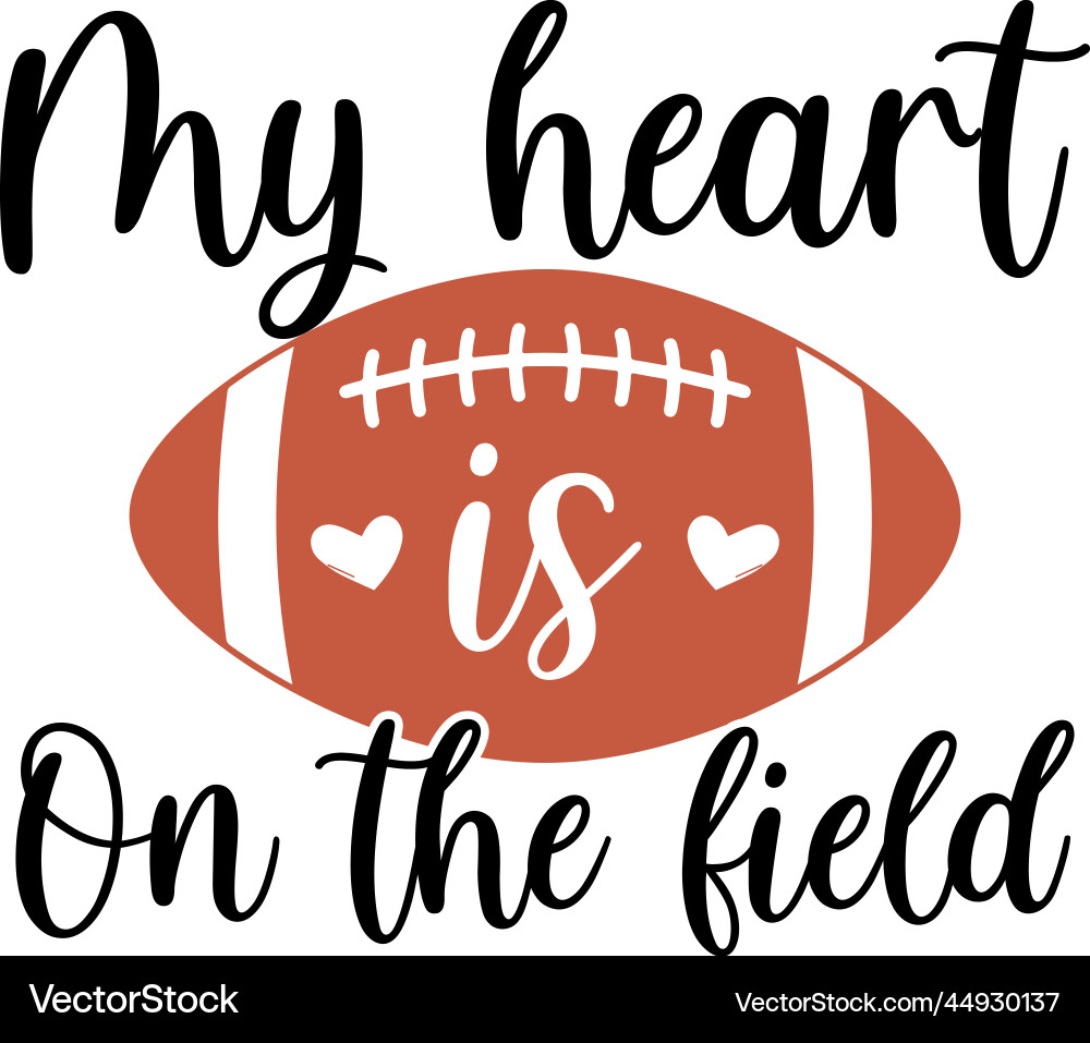 Football Heart SVG Design Vector Image