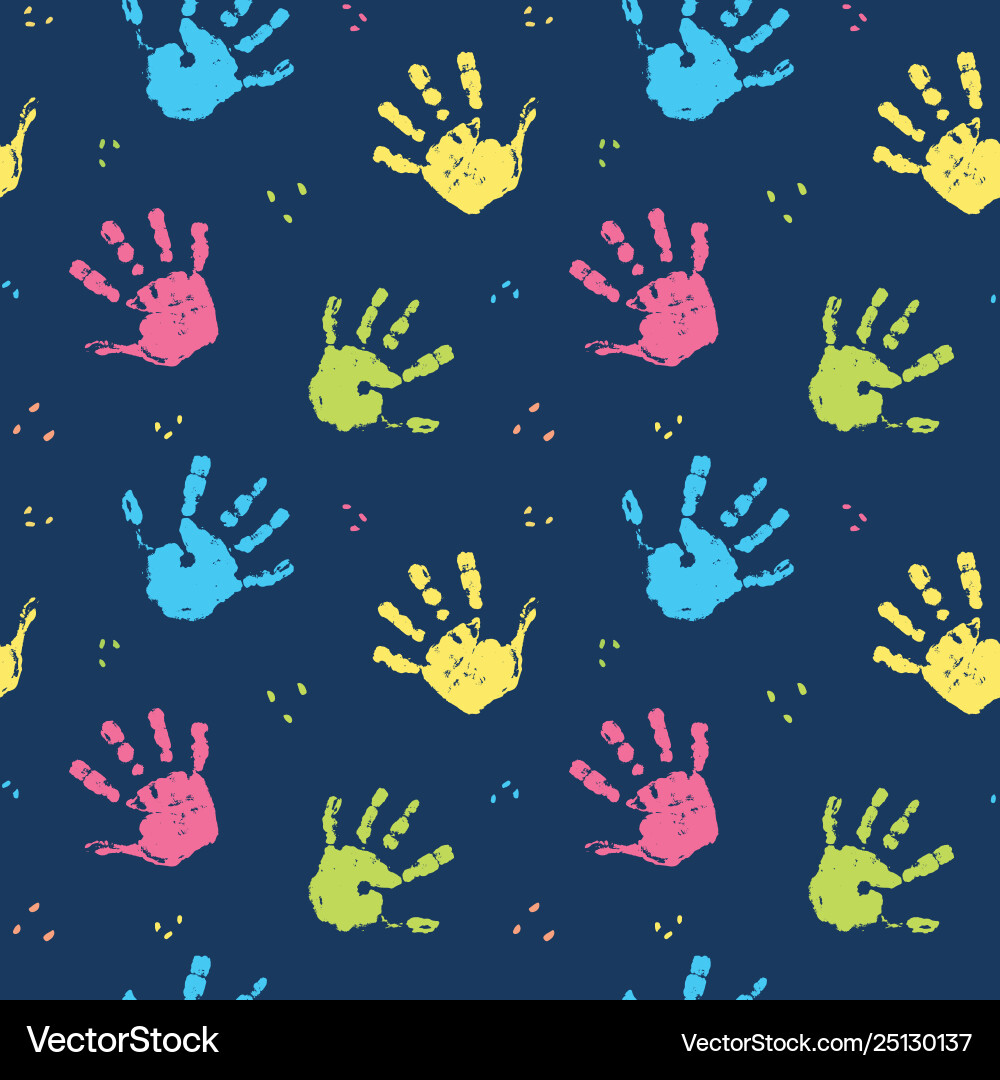 Handprint Seamless Pattern vector image