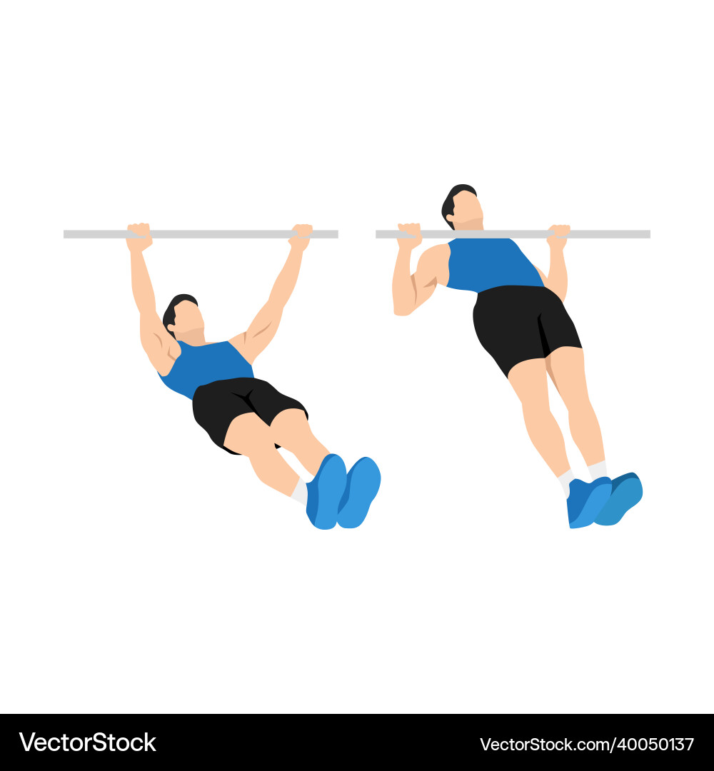 Inverted Rows Exercise - Reverse Pull-Ups vector image