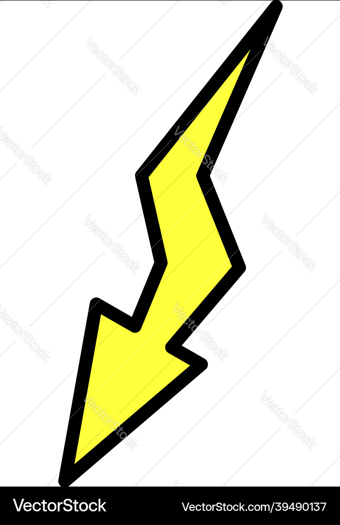 Lightning icon color outline Lightning icon color outline vector image