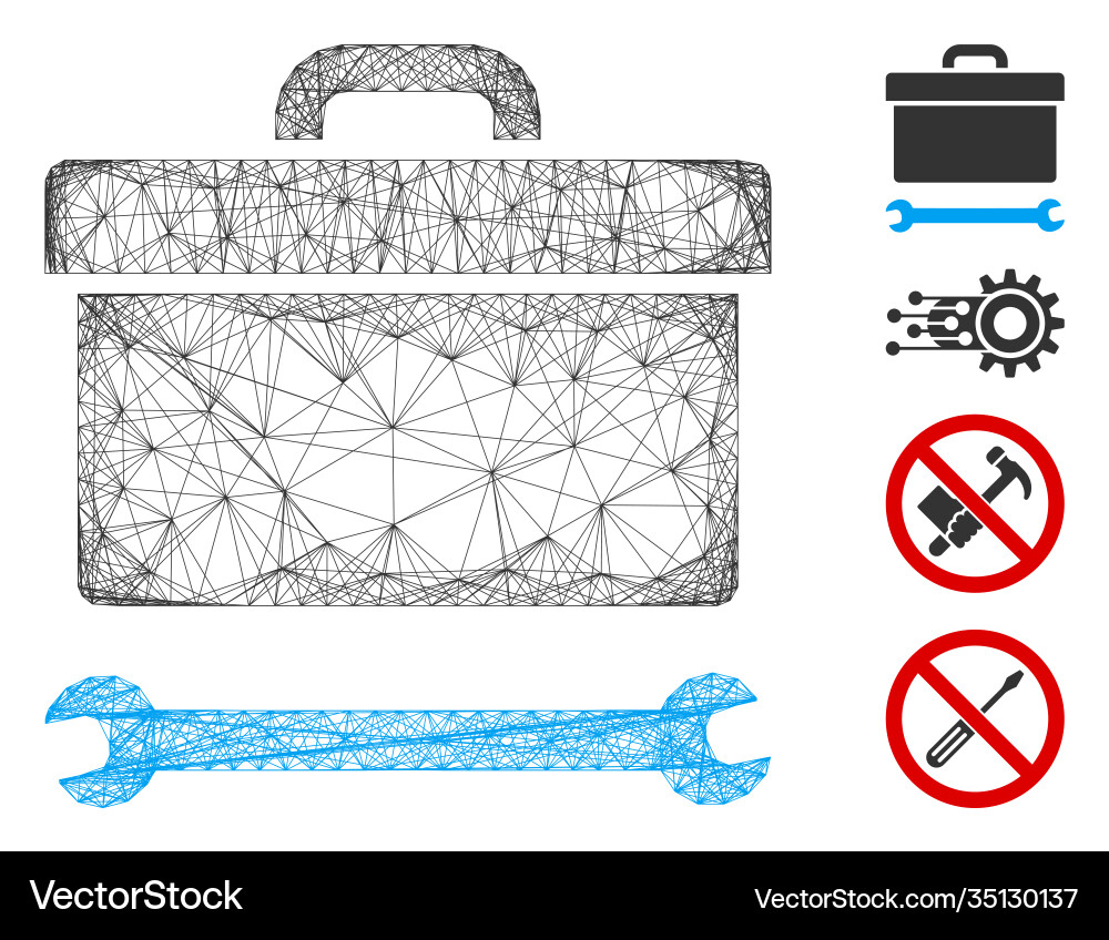 Linear toolbox mesh Linear toolbox mesh vector image