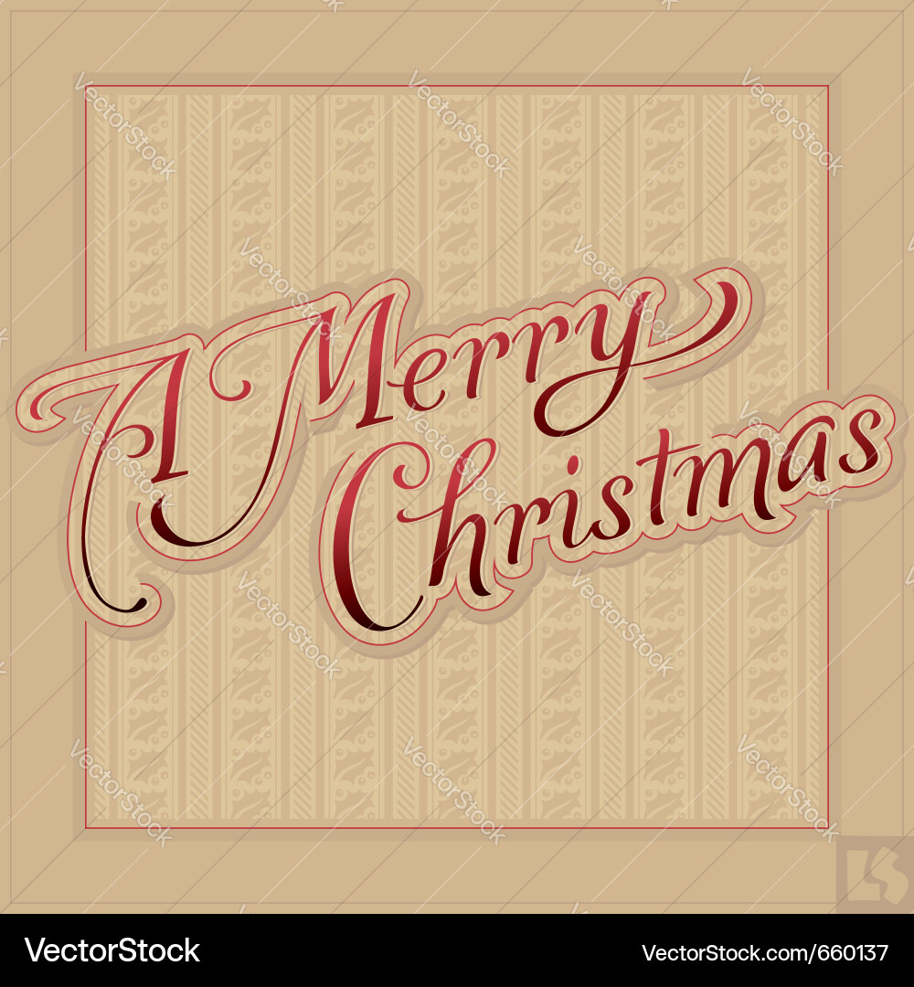 Merry Christmas Script Lettering Vector Image