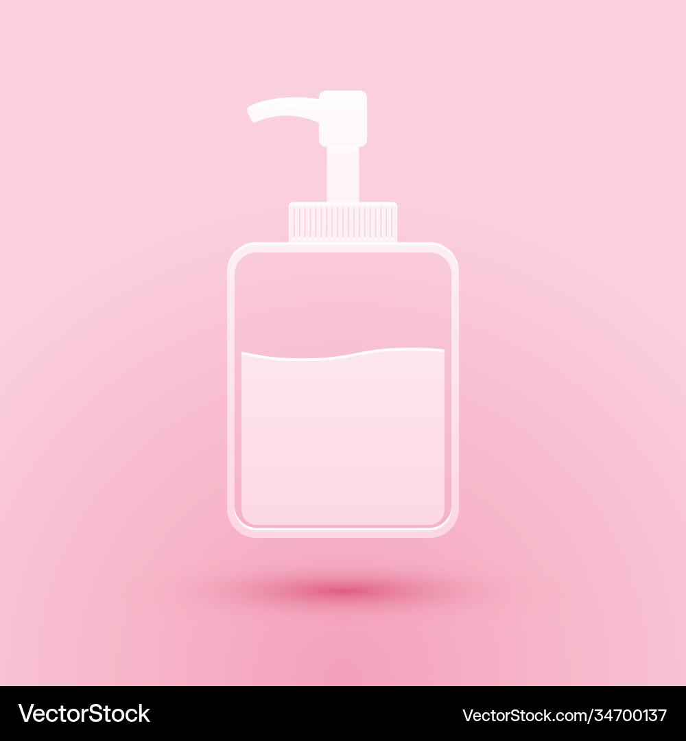 Paper cut hand sanitizer bottle icon isolated Paper cut hand sanitizer bottle icon isolated vector image