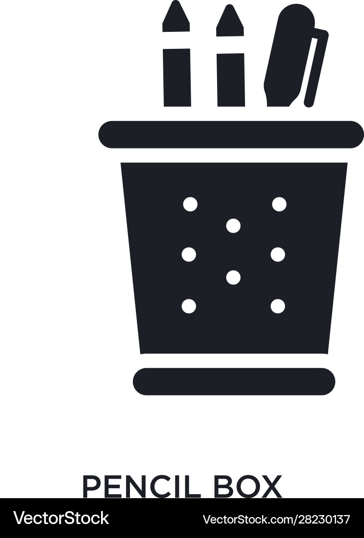 Pencil box isolated icon simple element from Vector Image