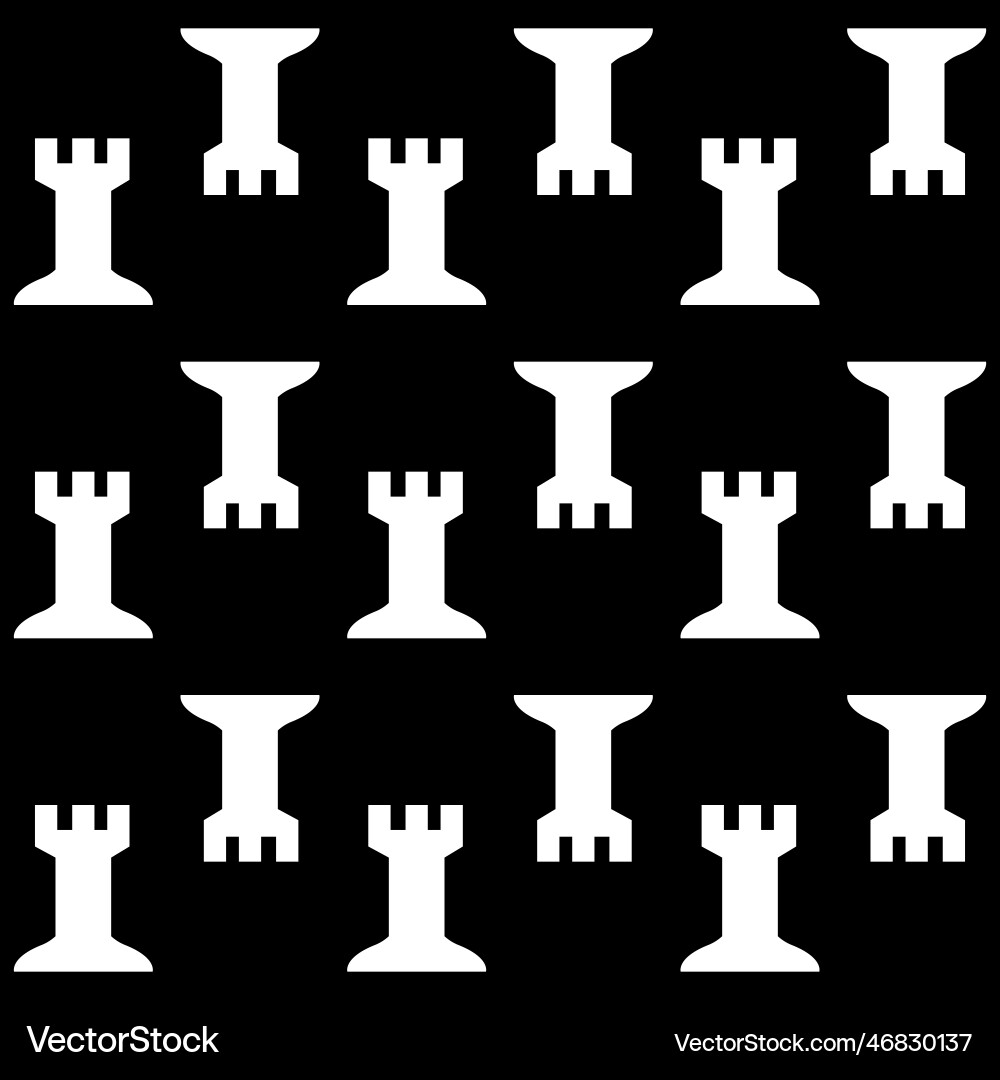 Seamless pattern with chess rook endless Seamless pattern with chess rook endless vector image