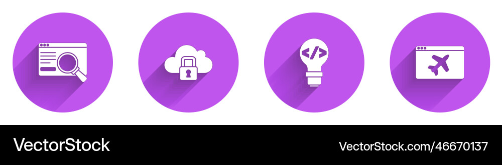 Set ui or ux design cloud computing lock front Set ui or ux design cloud computing lock front vector image