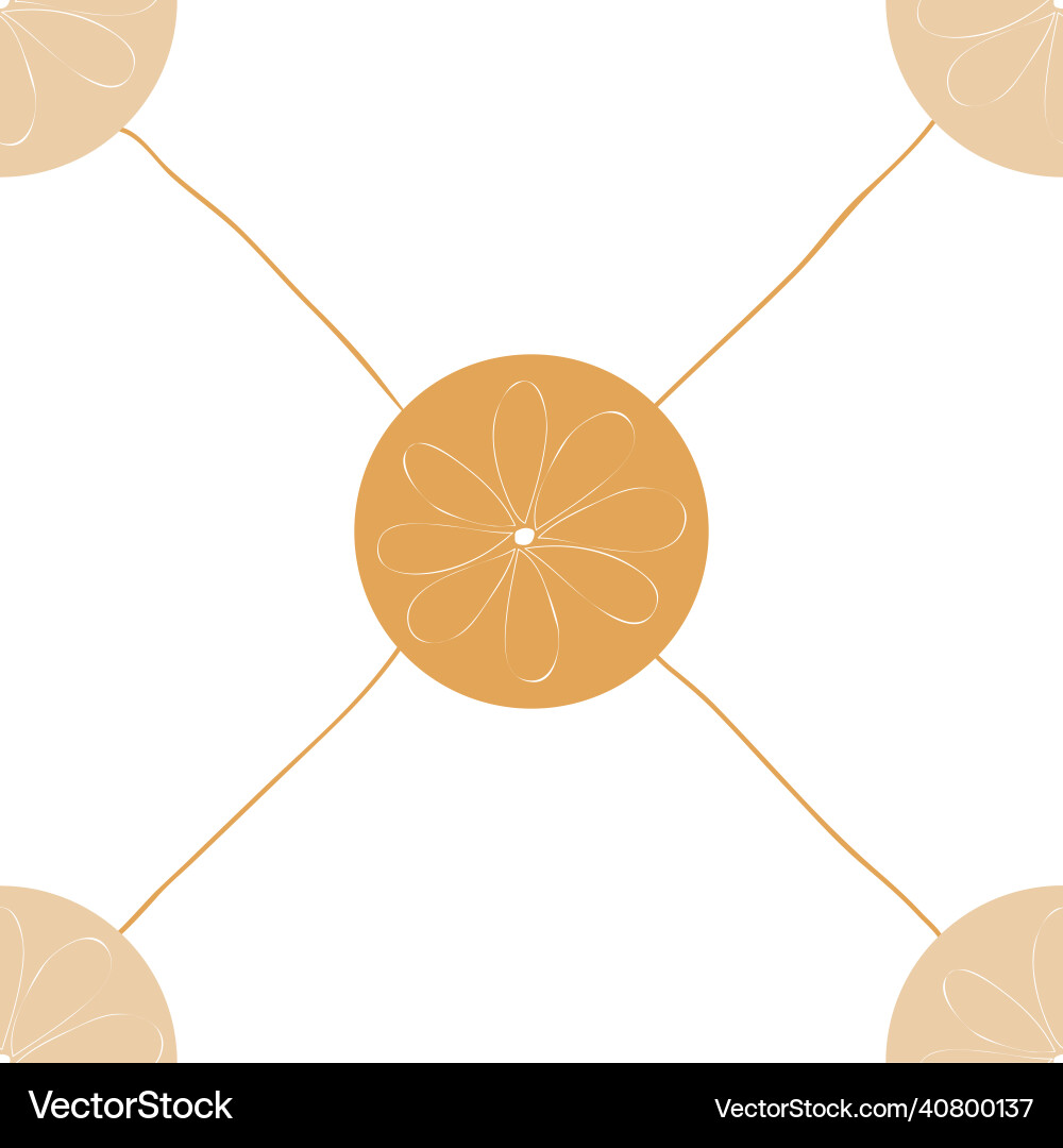 Smooth elements with a flower in the middle Vector Image